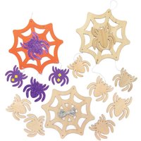 Spinnennetz Holzdekoration Bastelsets (pro Set 3) Halloween-Basteleien