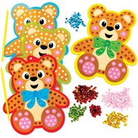 Pailletten-Bastelsets Teddybär (pro Set 4) Bastelsets