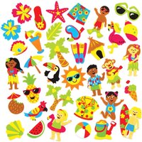 Moosgummi-Aufkleber Tropischer Strand (pro Set 120) Bastelbedarf Verzierung & Dekorationen