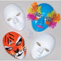 Weiße Plastikmasken (pro Set 6) Bastelmaterial