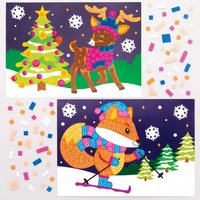 Mosaik-Bastelsets Winterwald Freunde (pro Set 4) Bastelsets