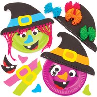 Teller-Bastelsets Hexe (pro Set 4) Halloween-Basteleien