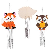 Holz-Windspiele Waldtiere (pro Set 4) Basteln mit Holz