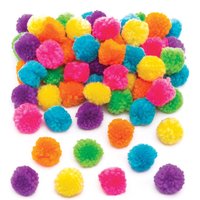 Wollpompons in Neonfarben (pro Set 84) Bastelmaterial