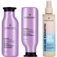 Pureology Hydrate Shampoo 266ml, Hydrate Conditioner 266ml & Color Fan