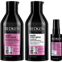 Redken Acidic Color Gloss Shampoo 300ml, Acidic Color Gloss Conditioner 300ml & Redken Acidic Color Gloss Leave In Treatment 45ml Pack