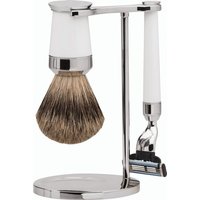 Erbe Shaving Shop Premium Design PARIS Dachshaar & Mach3 Edelharz weiß Rasiergarnitur
