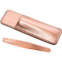 Tweezerman Mini Slant Tweezer & Case - Schräge Mini Pinzette mit Etui, Rose Gold