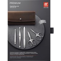ZWILLING Beauty Druckknopf-Etui, Rindleder, braun, 5-tlg.