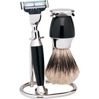 Erbe Shaving Shop Rasierset dreiteilig, schwarz/silber, Gillette Mach 3