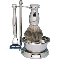 Erbe Shaving Shop Rasierset vierteilig, verchromt/glänzend, Gillette Mach 3, mit Schale
