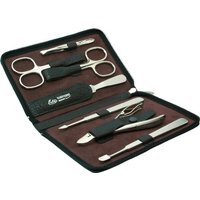 Erbe Collection siebenteiliges Manicure Set im Wasserbüffel-Lederetui 14,5 x 9,5 cm