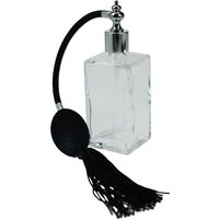 Fantasia Klarglas-Flasche,eckig, mit Ballpumpe silber/schwarz, für 100 ml
