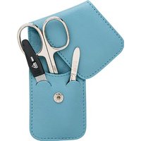 Erbe Collection dreiteiliges Manicure Set im Leder-Etui pink