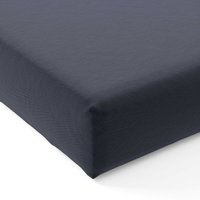 Bedeck of Belfast Bedeck of Belfast 200 Thread Count Plain Dye Double Fitted Sheet, Denim listed by Bedeck Home
