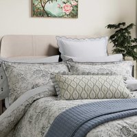 Bedeck of Belfast Elena Single Duvet Cover SET, Grey/Green