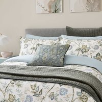 Bedeck of Belfast Bedeck of Belfast Emira Double Duvet Cover SET, Soft Teal & Green listed by Bedeck Home