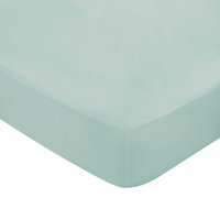 Bedeck of Belfast Fine Linens Bedeck of Belfast Fine Linens 400 Thread Count Sateen Plain Dye Super Kingsize Fitted Sheet, Celadon listed by Bedeck Home