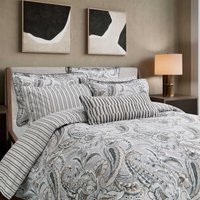 Bedeck of Belfast Bedeck of Belfast Kotana Double Duvet Cover Set, Charcoal & Silver listed by Bedeck Home