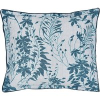 Bedeck of Belfast Bedeck of Belfast Mieko Pair of Square Oxford Pillowcases, Teal & Silver listed by Bedeck Home