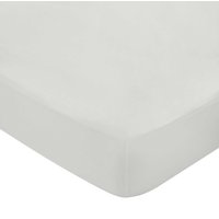 Bedeck of Belfast Fine Linens 400 Thread Count Sateen Plain Dye Kingsize Fitted Sheet, Silver