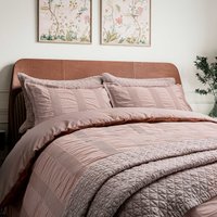 Bedeck of Belfast Bedeck of Belfast Woven Waffle Stripe Double Duvet Cover SET, Pink listed by Bedeck Home