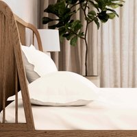 By Bedeck By Bedeck 500 Thread Count Plain Dye Double Fitted Sheet, Cream listed by Bedeck Home