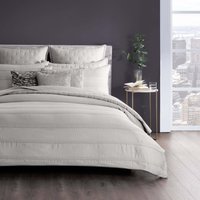 Donna Karan Donna Karan Silky Stripe Super Kingsize Duvet Cover, Platinum sold by Bedeck Home