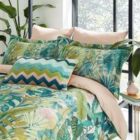 Harlequin Floreana Single Duvet Cover Set, Fig Leaf & Coral