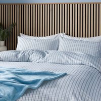 Helena Springfield Calico & Chalk Helena Springfield Calico & Chalk Tranquil Check Super Kingsize Duvet Cover SET, Blue listed by Bedeck Home