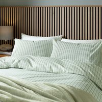 Helena Springfield Calico & Chalk Helena Springfield Calico & Chalk Tranquil Check Double Duvet Cover SET, Green listed by Bedeck Home