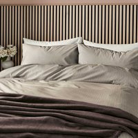 Helena Springfield Calico & Chalk Twill Stripe Kingsize Duvet Cover SET, Chocolate