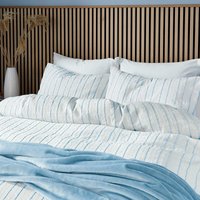 Helena Springfield Calico & Chalk Helena Springfield Calico & Chalk Waffle Stripe Single Duvet Cover SET, Blue listed by Bedeck Home