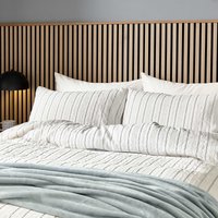 Helena Springfield Calico & Chalk Helena Springfield Calico & Chalk Waffle Stripe Single Duvet Cover SET, Grey sold by Bedeck Home
