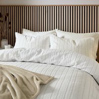 Helena Springfield Calico & Chalk Helena Springfield Calico & Chalk Waffle Stripe Kingsize Duvet Cover SET, Linen listed by Bedeck Home
