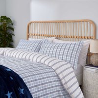 Helena Springfield Long Island Jones Check Brushed Cotton Double Duvet Cover SET, Navy