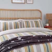 Helena Springfield Long Island Huntington Stripe Kingsize Duvet Cover SET, Amber