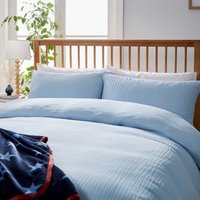 Helena Springfield Long Island Helena Springfield Long Island Muslin Kingsize Duvet Cover SET, Chambray Blue listed by Bedeck Home