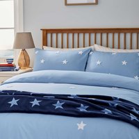 Helena Springfield Long Island Tufted Star Double Duvet Cover SET, Chambray Blue