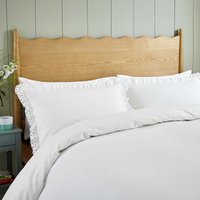 Helena Springfield Secret Garden Helena Springfield Secret Garden Clara Embroidered Frill Kingsize Duvet Cover SET, White listed by Bedeck Home