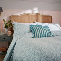 Helena Springfield Secret Garden Rosebud Brushed Cotton Kingsize Duvet Cover SET, Aqua