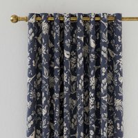 Joules Joules Festival Pheasants Lined Curtains 90" x 54", Navy listed by Bedeck Home