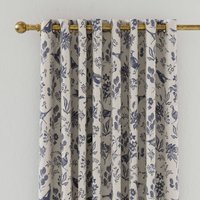 Joules Joules Festival Pheasants Lined Curtains 90" x 72", Blue listed by Bedeck Home