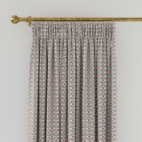 Joules Floral Foulard Lined Curtains 66" x 72", Blue/Creme