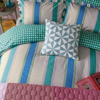 Land & Shore Land & Shore Winnie Stripe Single Duvet Cover SET, Green listed by Bedeck Home