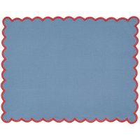 Land & Shore Land & Shore Scallop Trim Placemat, Blue/Red listed by Bedeck Home