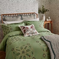 Morris & Co Brophy Embroidery Super Kingsize Duvet Cover SET, Green