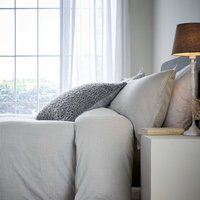 Murmur Murmur Alia Washed Gingham Kingsize Duvet Cover Set, Cloud Grey listed by Bedeck Home