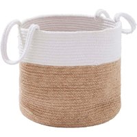 Murmur Storage Basket - Medium, Natural/White listed by Bedeck Home