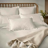 William Morris Pure Linen Cotton Double Duvet Cover, White